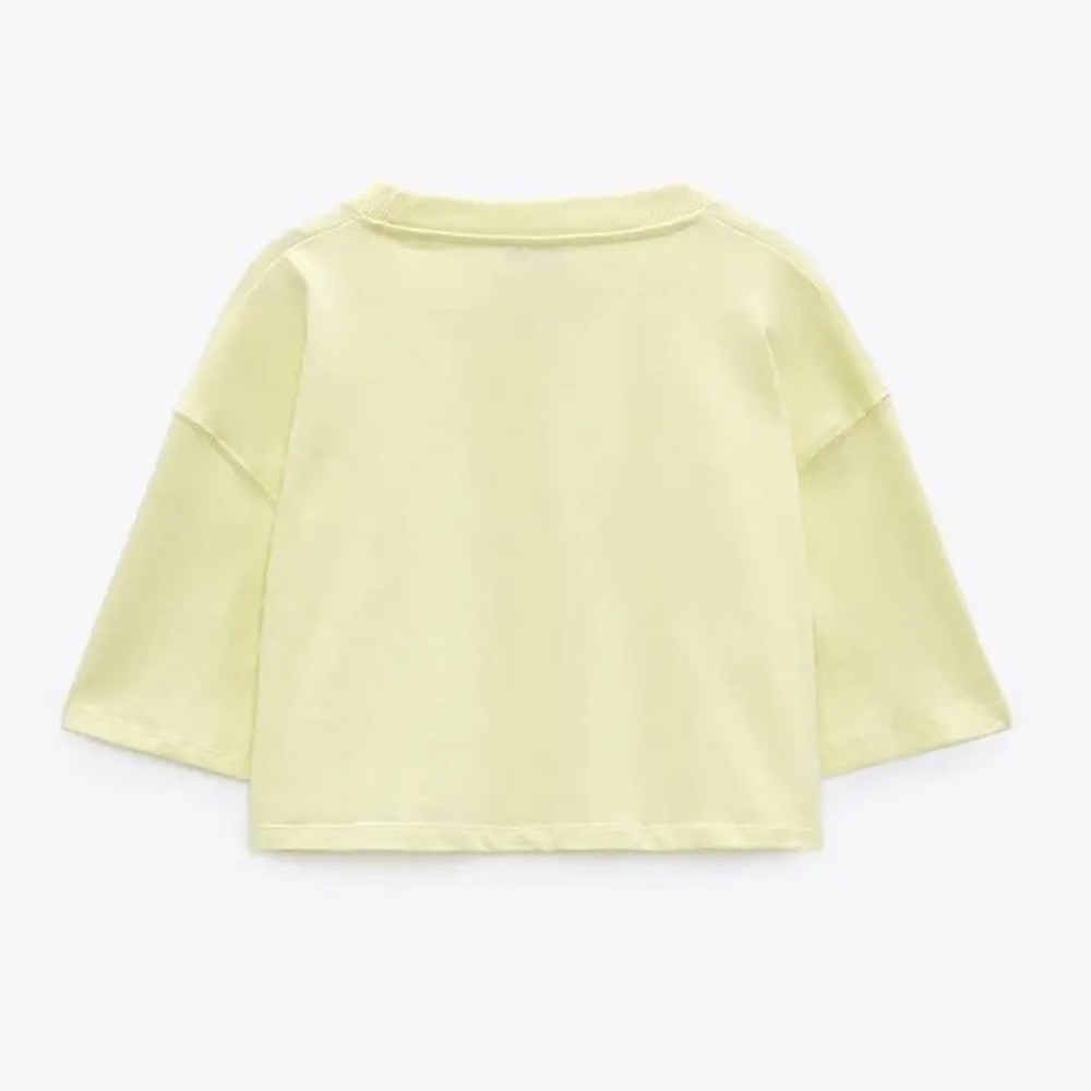 ZARA Girls Lime Green Oversized Cropped Top 🌿